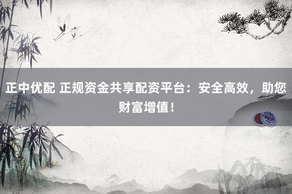正中优配 正规资金共享配资平台：安全高效，助您财富增值！