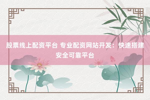 股票线上配资平台 专业配资网站开发：快速搭建安全可靠平台