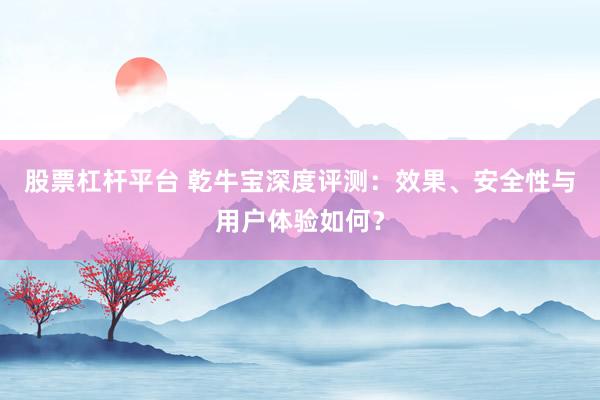股票杠杆平台 乾牛宝深度评测：效果、安全性与用户体验如何？