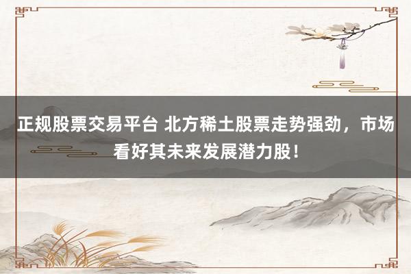 正规股票交易平台 北方稀土股票走势强劲，市场看好其未来发展潜力股！