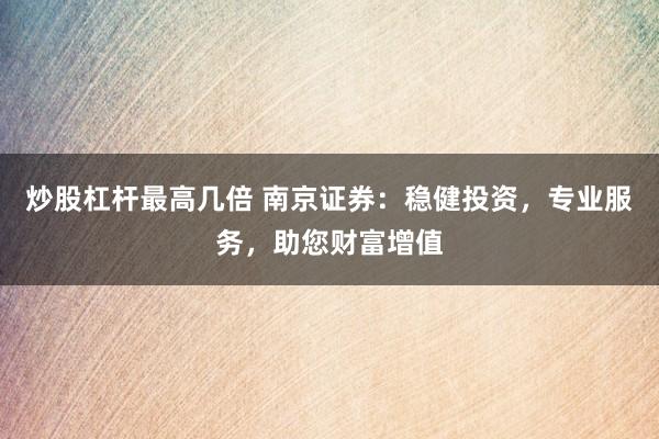 炒股杠杆最高几倍 南京证券：稳健投资，专业服务，助您财富增值