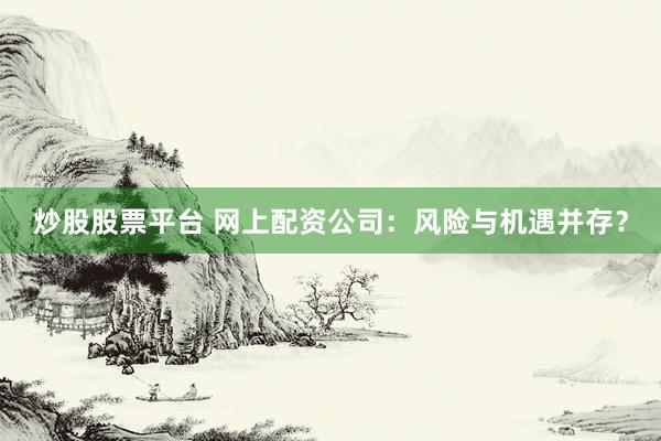 炒股股票平台 网上配资公司：风险与机遇并存？