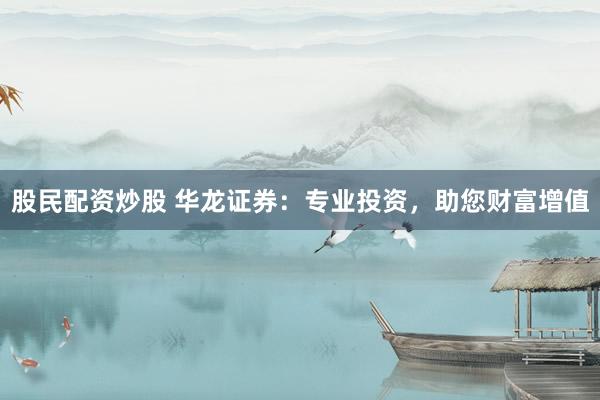 股民配资炒股 华龙证券：专业投资，助您财富增值
