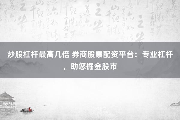 炒股杠杆最高几倍 券商股票配资平台：专业杠杆，助您掘金股市