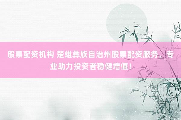 股票配资机构 楚雄彝族自治州股票配资服务，专业助力投资者稳健增值！