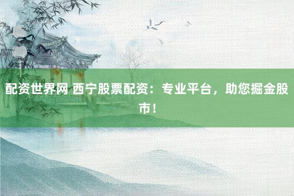 配资世界网 西宁股票配资：专业平台，助您掘金股市！