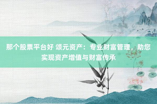那个股票平台好 颂元资产:专业财富管理,助您实现资产增值与财富传承