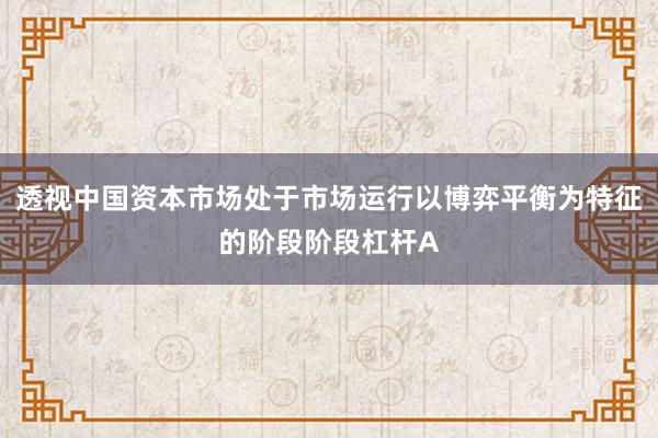 透视中国资本市场处于市场运行以博弈平衡为特征的阶段阶段杠杆A