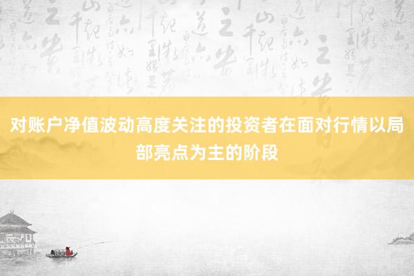 对账户净值波动高度关注的投资者在面对行情以局部亮点为主的阶段